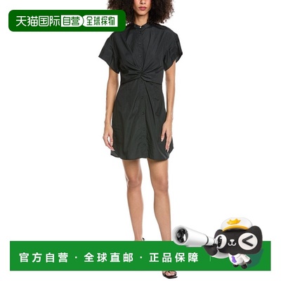 自营rag & bone Gretchen Poplin Mini Dress - black 美国奥莱直
