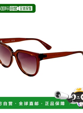 自营 Longchamp女式52毫米橙色太阳镜-透明锈橙色 美国奥莱直发