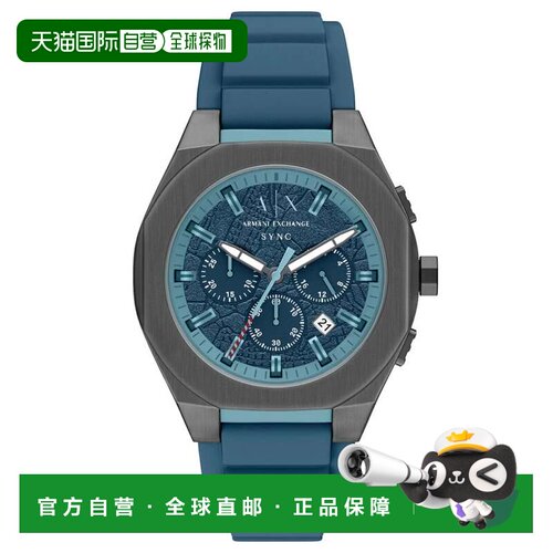 自营Armani Exchange Men's Sync Blue Dial Watch - blue 美国奥