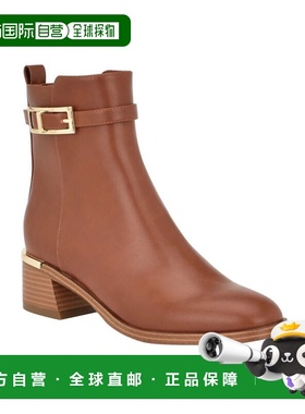 自营Calvin Klein Jallis Boots Women's Brown Block Heel Dress