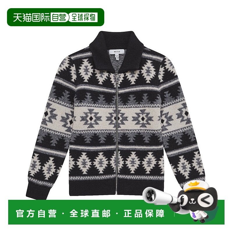 自营Reiss Elias拉链式跳线-海军蓝 美国奥莱直发