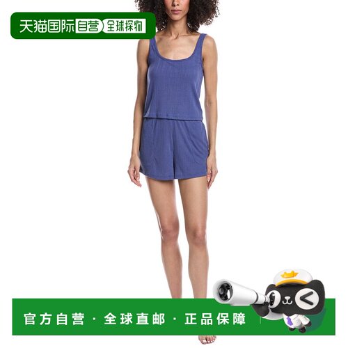 自营Splendid 2pc Crop Tank & Boxer Short Set - blue 美国奥莱