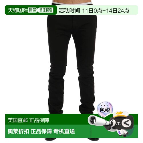 自营GF Ferre Cotton Stretch Chinos Men's Pants - black 美国