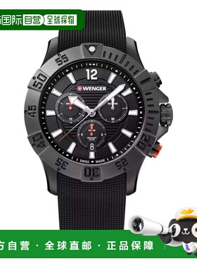 自营Wenger Swiss Army 男式 01.0643.120 Seaforce 黑色表盘手表