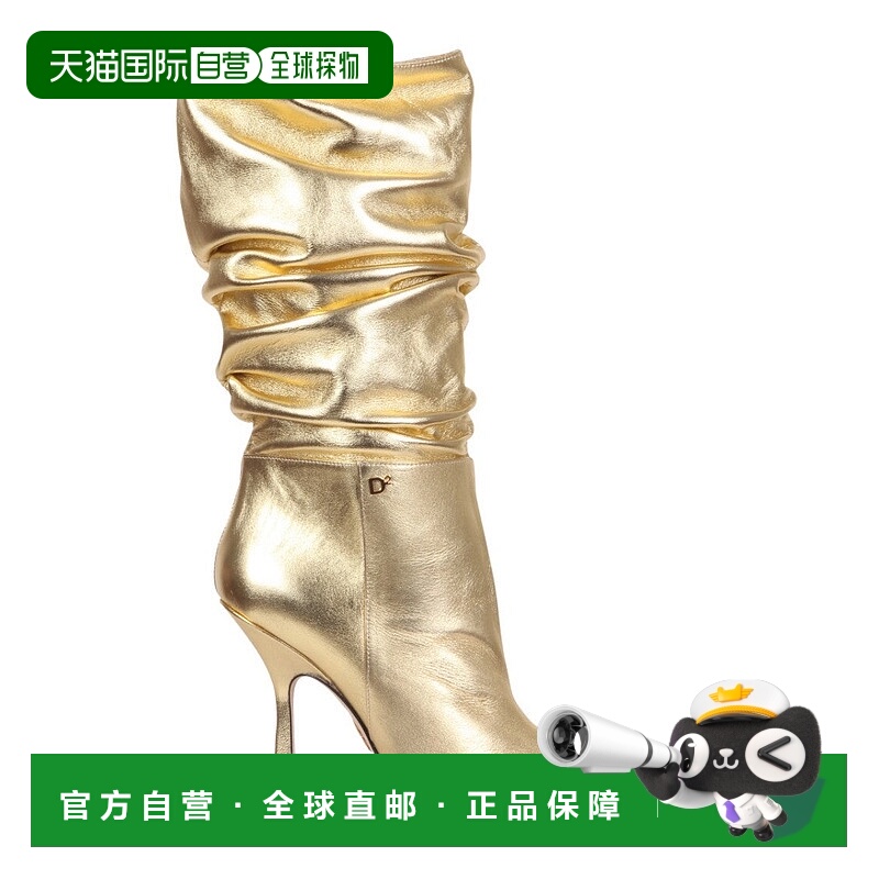 自营dsquared2Metallic Gold Slouchy Boots - neutrals 美国奥莱