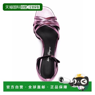 美 粉红色 自营salvatore ferragamo菲拉格慕镜面60毫米高跟凉鞋