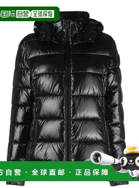 自营Save The Duck 女款 Cosmary 黑色可拆卸连帽羽绒夹克 - 黑色