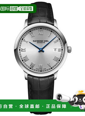 自营 Raymond Weil Toccata Classic 39毫米石英银色表盘黑色皮革