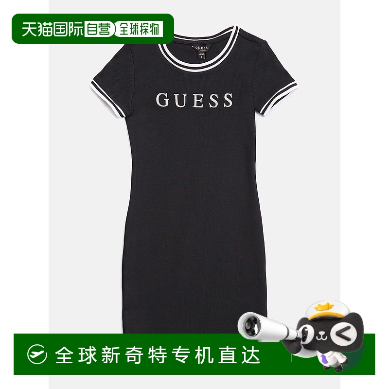 自营 guess生态胡椒标志连衣裙（7-14）-黑色 【美国奥莱】直发