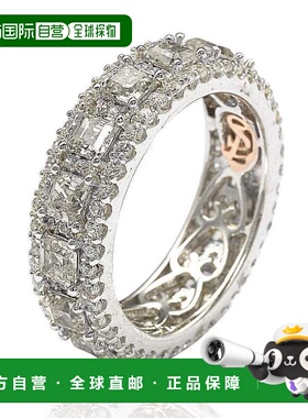 自营 Suzy Levian 纯银立方氧化锆白色现代永恒戒指 - 白色 美国