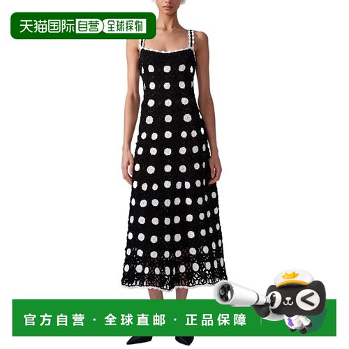 自营Carolina Herrera Crocheted Midi Dress - black 美国奥莱直