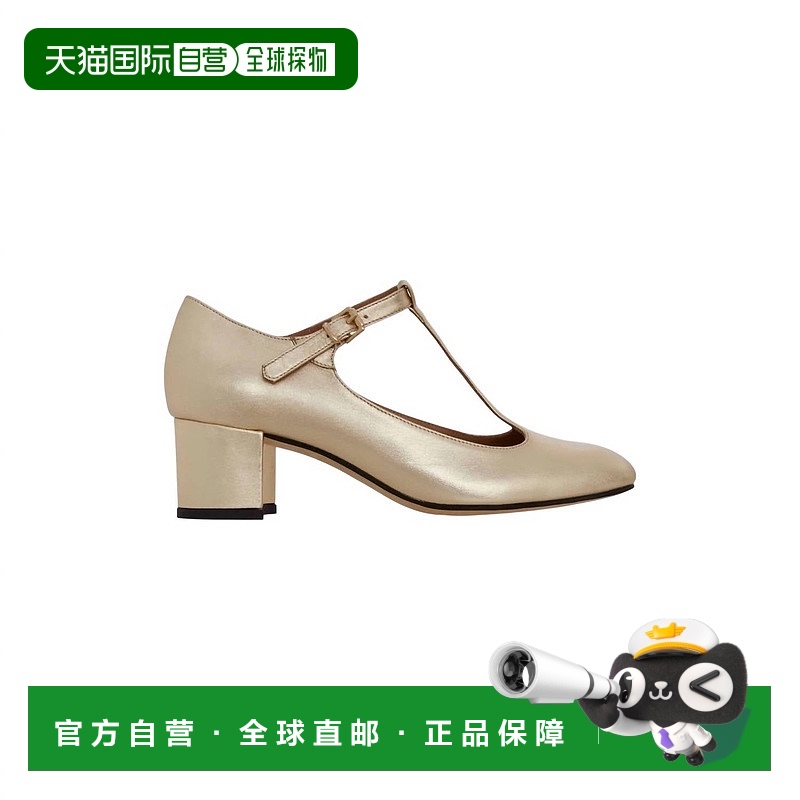 自营 ann mashburnWomen's T-Strap Mary Jane Block Heel In Pla