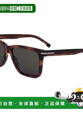 自营 Hugo Boss男士55毫米灰色太阳镜-棕色角 美国奥莱直发