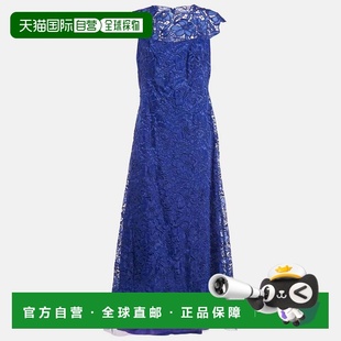 自营Tadashi Shoji Blue Floral Lace Cap Sleeve Milien Gown -