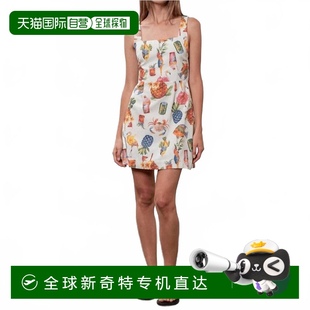 美国奥莱直发 自营 moon river多色方领迷你连衣裙 多色