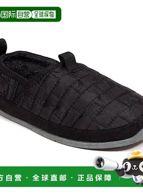 自营 deer stags鹿鹿Lil Yuma儿童拖鞋黑色绗缝圆头拖鞋JOBB1699-