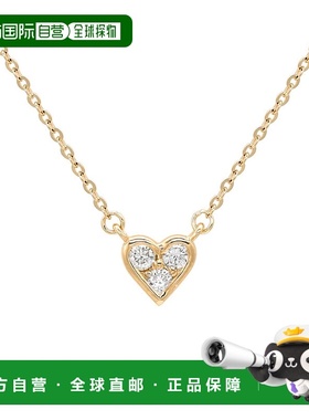 自营 Suzy Levian 14K 黄金 .18 克拉钻石心形项链 - 黄色 美国奥