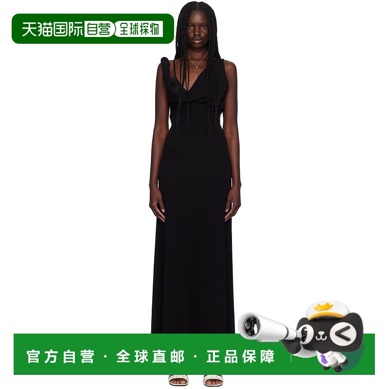 1h可退 香港直邮潮奢 TOTÊME 女士 黑色 Twist Drape 连衣裙 243W