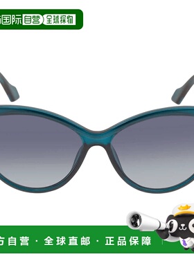 自营Calvin Klein Blue Gradient Cat Eye Ladies Sunglasses CK1