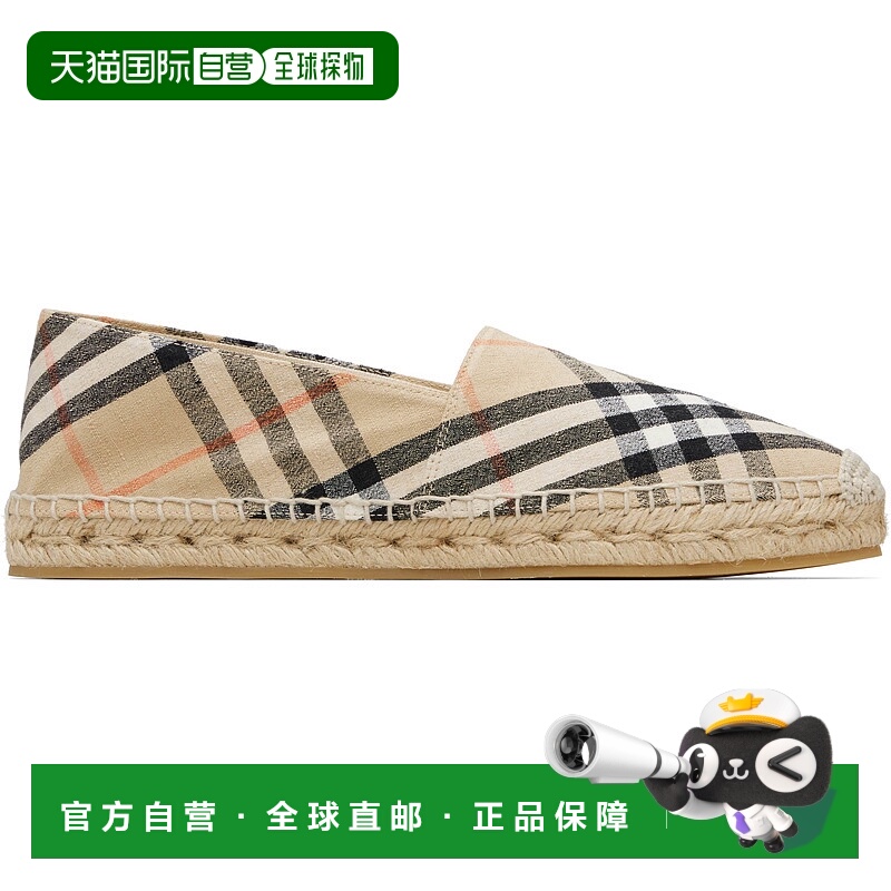 1h可退 香港直邮潮奢 Burberry 巴宝莉 女士 驼色 Check Mews 草