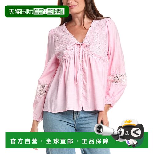 自营ANNA KAY Raja Lace Blouse - Pink 泡泡袖美国直发奥莱
