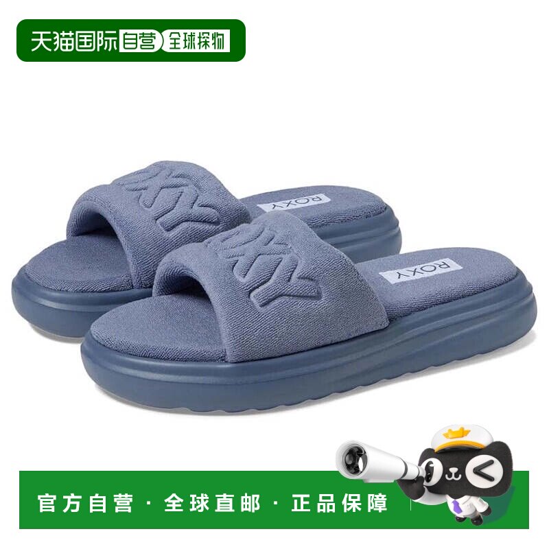 自营Roxy Gelato凉鞋女深蓝色圆头舒适平台滑动FROG519-蓝色 美国