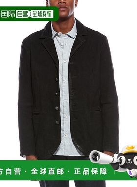 自营 John Varvatos Ward绒面运动夹克-黑色 美国奥莱直发