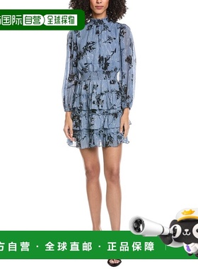 自营1.STATE Printed Mini Dress - blue 美国奥莱直发
