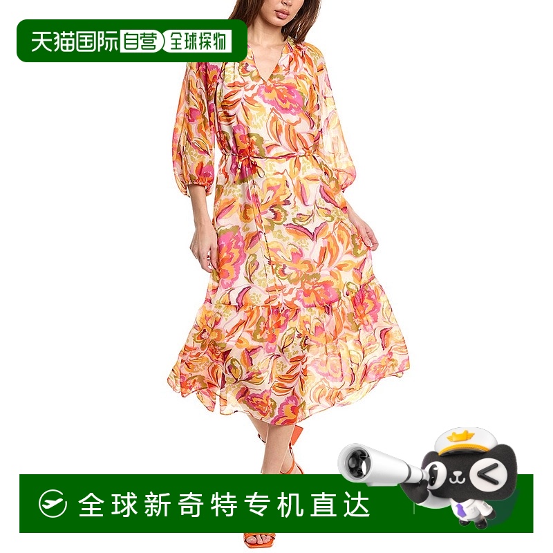 自营 Julia Jordan雪纺迷笛连衣裙-橙色 【美国奥莱】直发