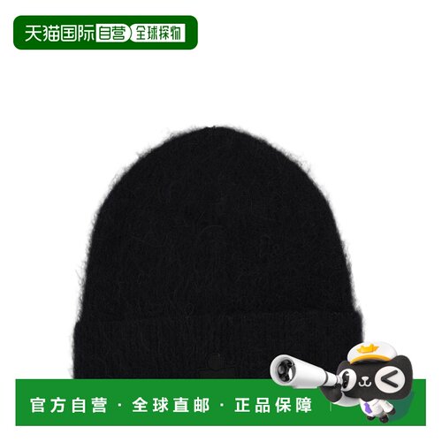自营isabel marant黑色婴儿羊驼模糊针织无檐小帽-黑色 美国奥莱