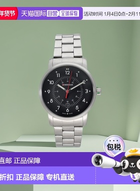 自营 Wenger Swiss Army 男式 01.1641.116 Avenue 黑色表盘手表