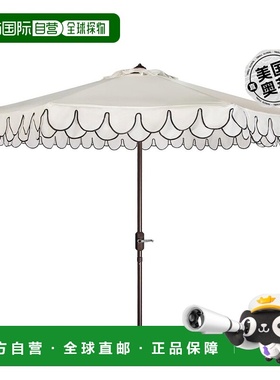 safaviehElegant Valance 9Ft 自动倾斜伞 - 白色/黑色 【美国奥