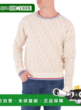 自营 GCDS Intarsia针织标志跳线-白色 美国奥莱直发上衣