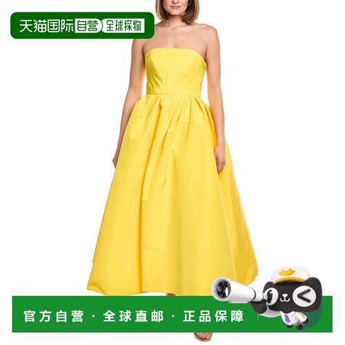 自营Carolina Herrera Solid Silk Midi Dress - yellow 美国奥莱
