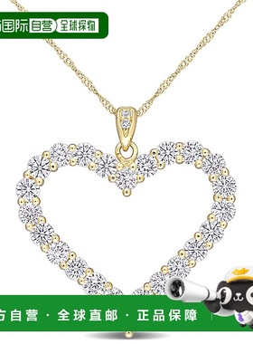 自营 mimi & max2 2/5 CT DEW 创造莫桑石心形吊坠带链子镀黄色纯