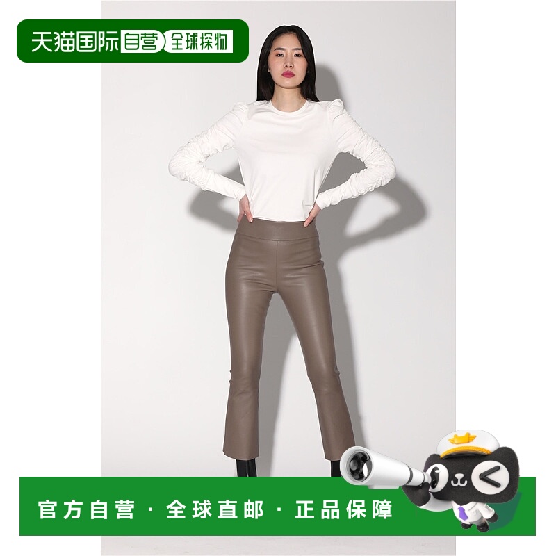 自营 walter bakerLuisa 长裤，沙色 - 弹力皮革 - 沙色 美国奥莱