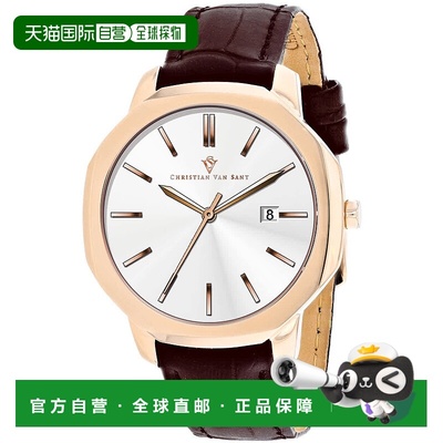 自营Christian Van Sant Men's Octavius Slim Silver Dial Watch