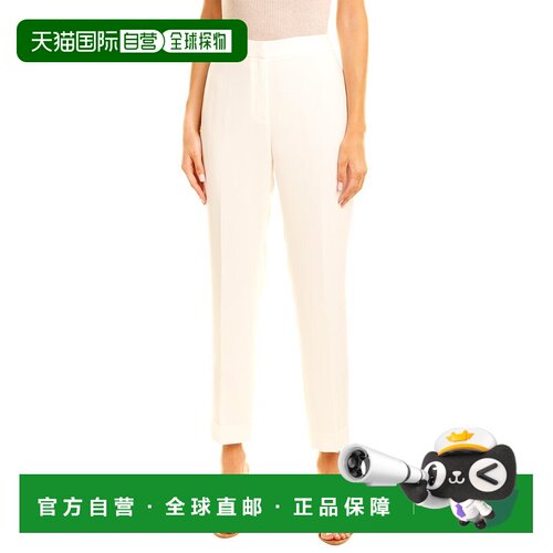 自营Lafayette 148 New York Clinton袖口裤-白色 美国奥莱直发