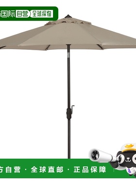 自营 safavieh抗紫外线 Ortega 9 英尺自动倾斜曲柄伞 - 米色 美