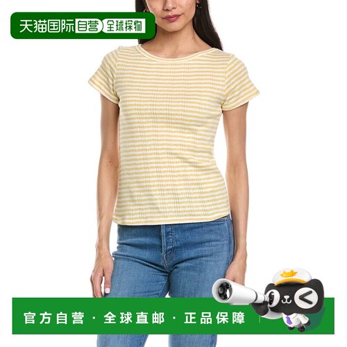 自营Splendid Pointelle Boatneck T-Shirt - yellow 美国奥莱直
