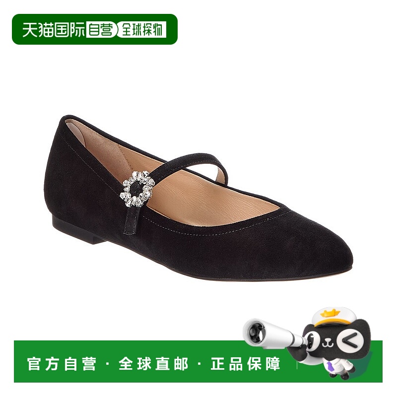 自营Stuart Weitzman Aura Suede Mary Jane - black 美国奥莱直