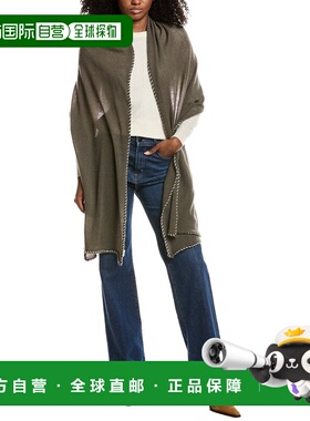 自营Portolano Whipstitch Cashmere Wrap - green 美国奥莱直发