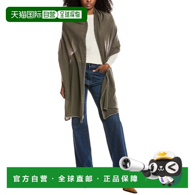 自营Portolano Whipstitch Cashmere Wrap - green 美国奥莱直发