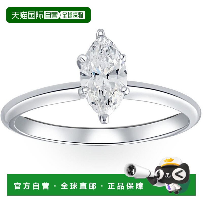 自营 pompeii3铂金 .72 克拉马眼形天然认证钻石单石订婚戒指 -