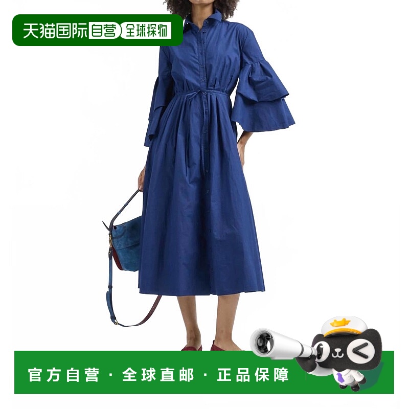 自营rosie assoulin海军嘉年华衬衫连衣裙-海军 美国奥莱直发