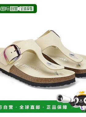 自营Birkenstock Gizeh27356 Thong Women's Ecru Leather Big Bu
