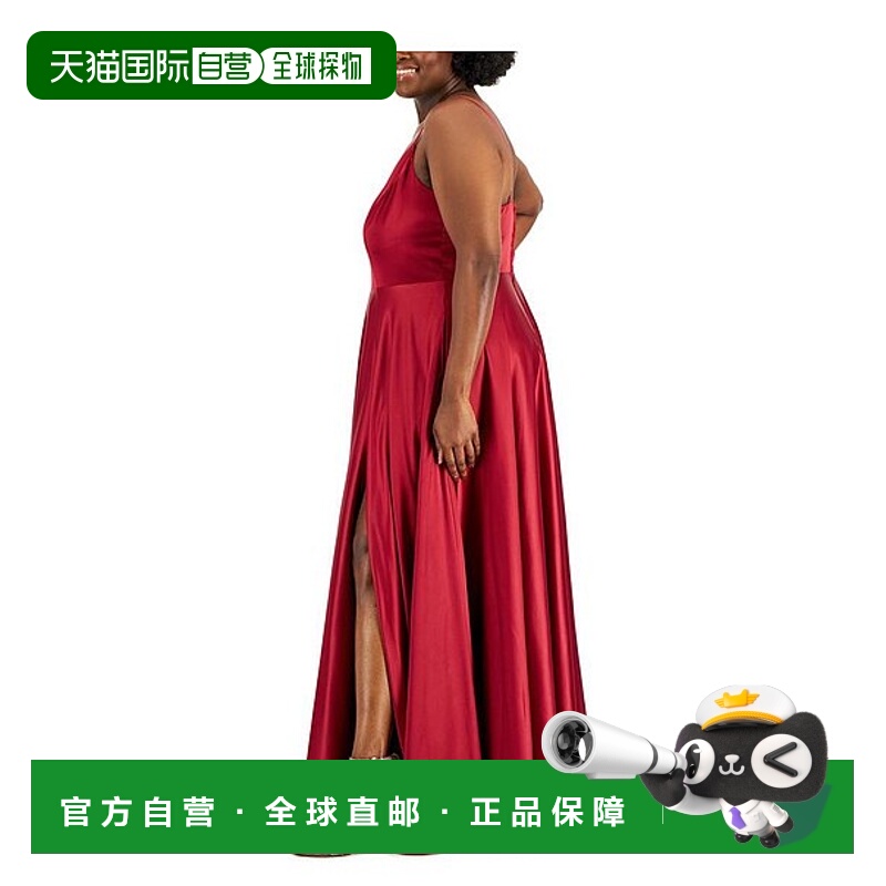 美国直邮B DARLIN 女士长裙长袖连衣裙礼服缎面正式大码蓬蓬裙