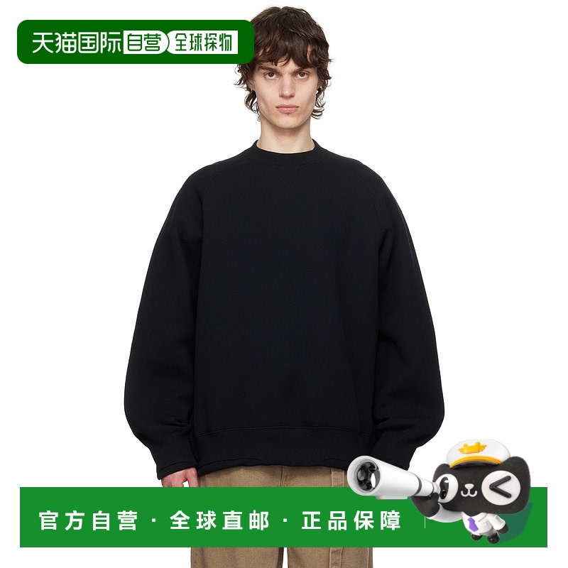 1h可退 香港直邮潮奢 Sacai 男士 黑色 Sponge Sweat Pullover 针