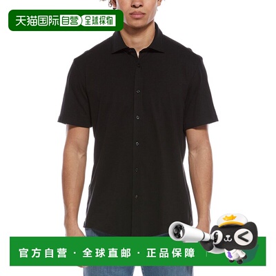 自营Hugo Boss Roan Solid Shirt - black 美国奥莱直发