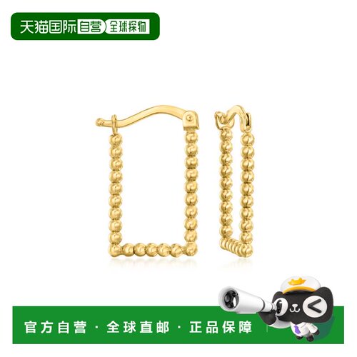 自营Ross-Simons Italian 14kt Yellow Gold Beaded Rectangular